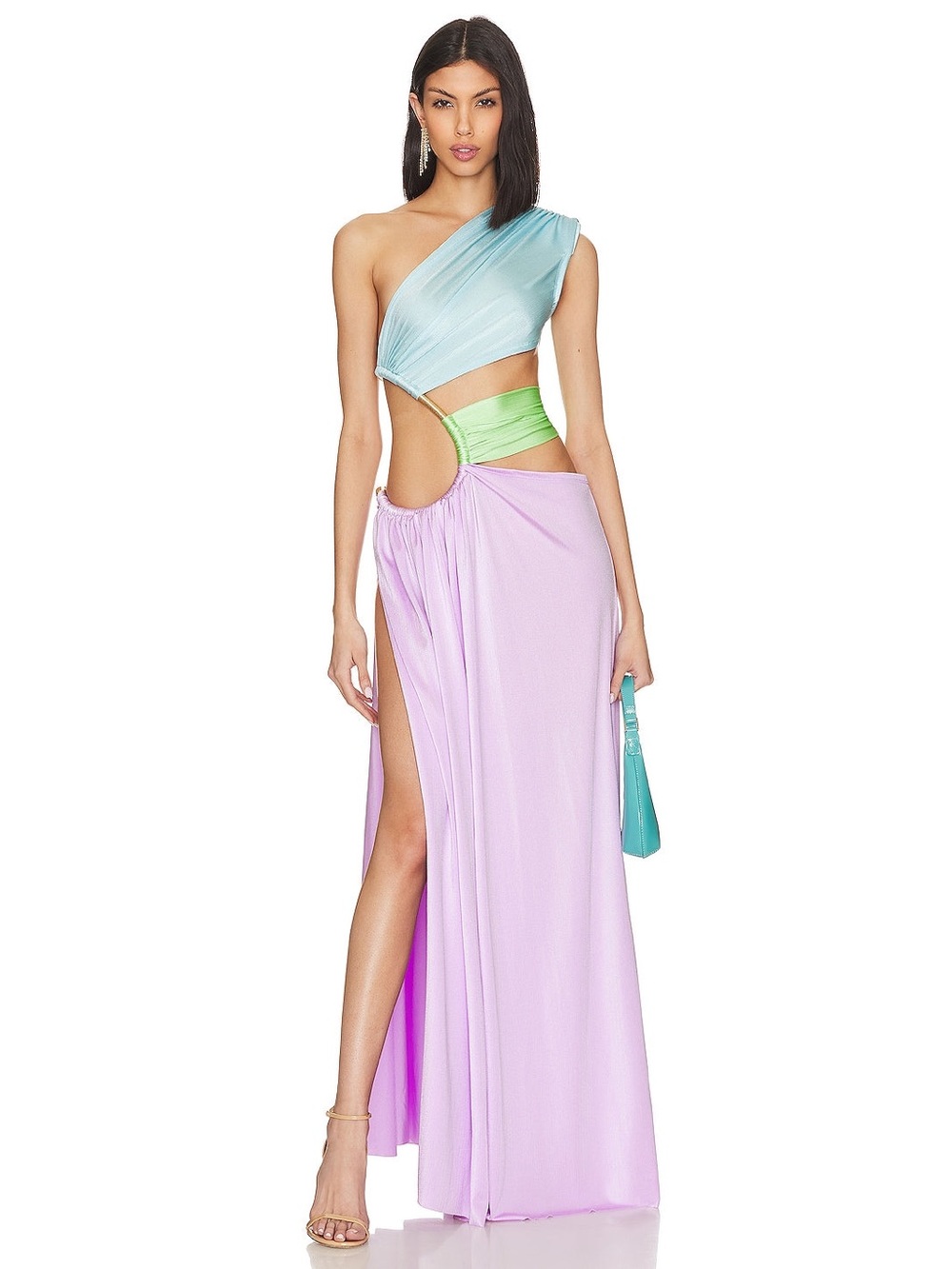 New Bronx and Banco Jamilia One Shoulder Gown In Lilac